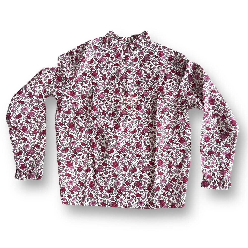 Floral Blouse Womens Penneys Pink Ruffle Neck Cottagecore Coquette XS-S